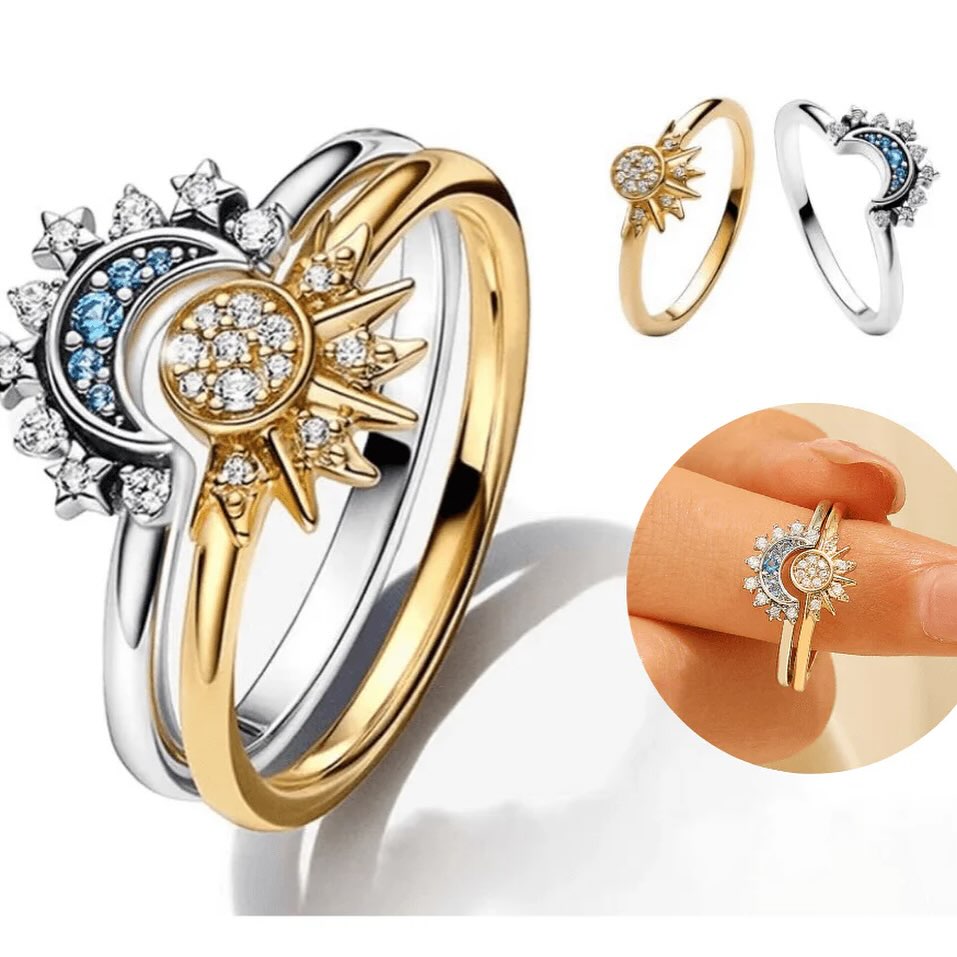 ANILLOS SOL Y LUNA ECLIPSE PAREJA